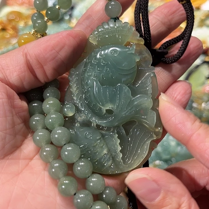 未镶嵌岫玉毛衣链