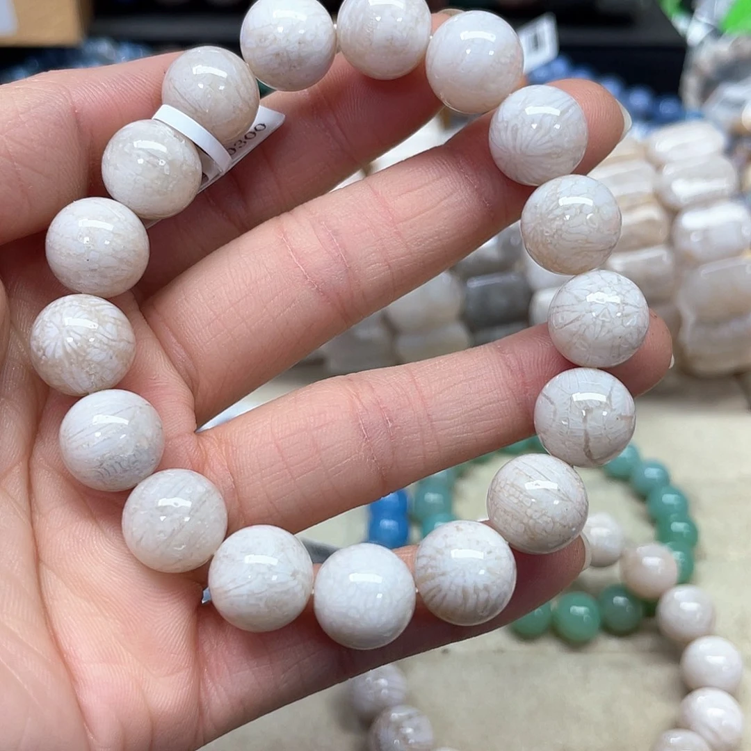 硅化珊瑚（珊瑚玉）手链未镶嵌黑*喵430