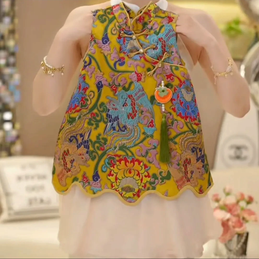 国风旗袍连衣裙2025新中式女童夏季新款汉服裙夏装裙子百搭好看潮