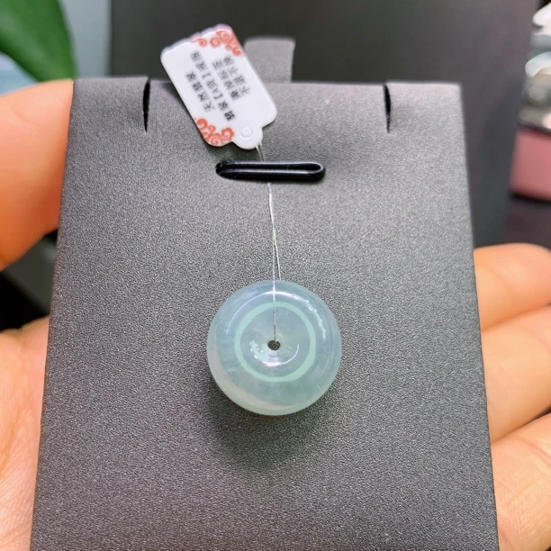 缅甸天然翡翠A货冰润平安扣A846#