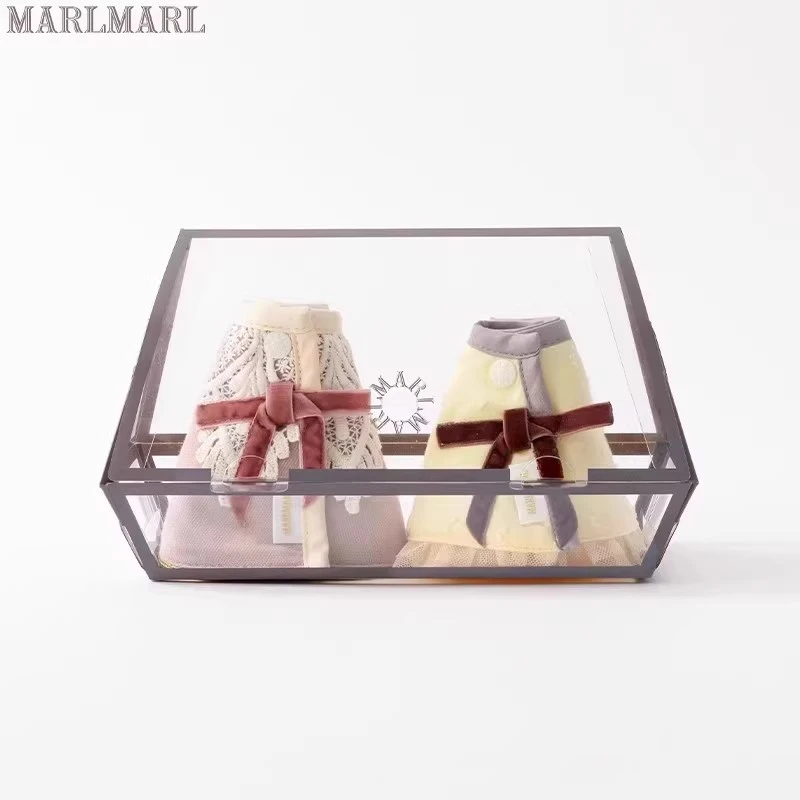 MARLMARL新生儿婴儿礼盒周岁礼物宝宝满月礼女宝可定制围兜两件装
