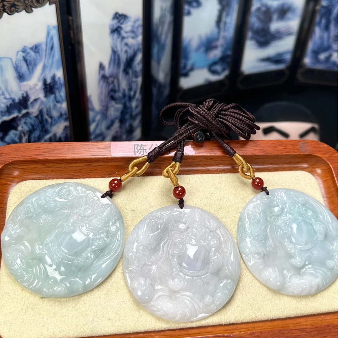 翡翠财神圆牌CZH1202多样性发货