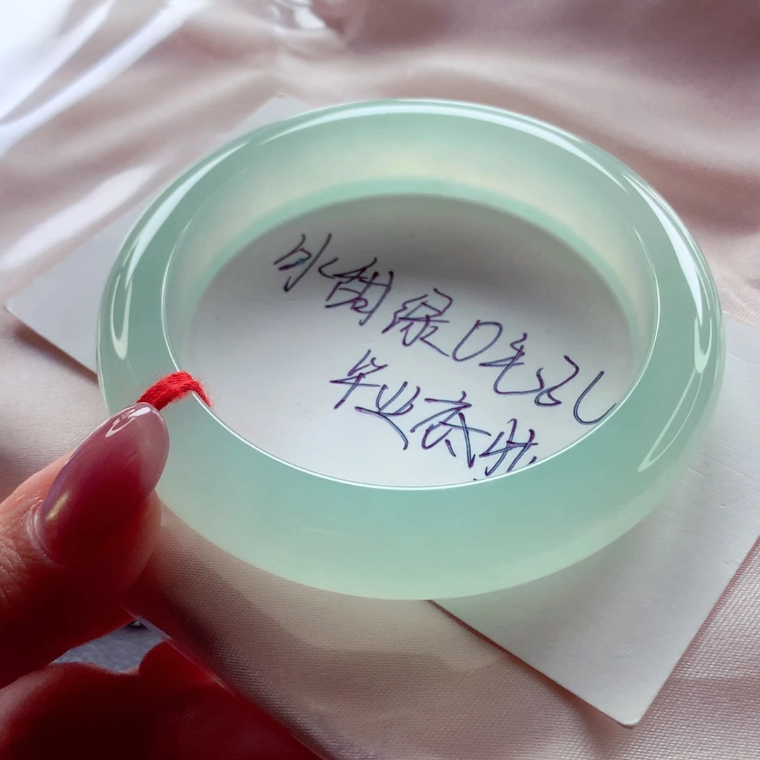 翡翠未镶嵌手镯54.5 冰甜绿超纯净0毛孔 灵