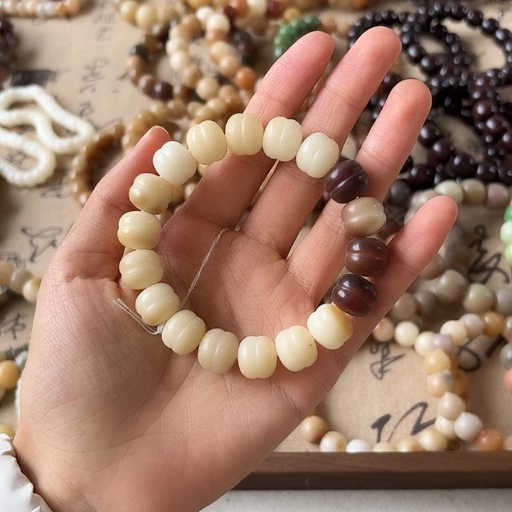 菩提根/象牙果手串卡13手工干磨蛋堡
