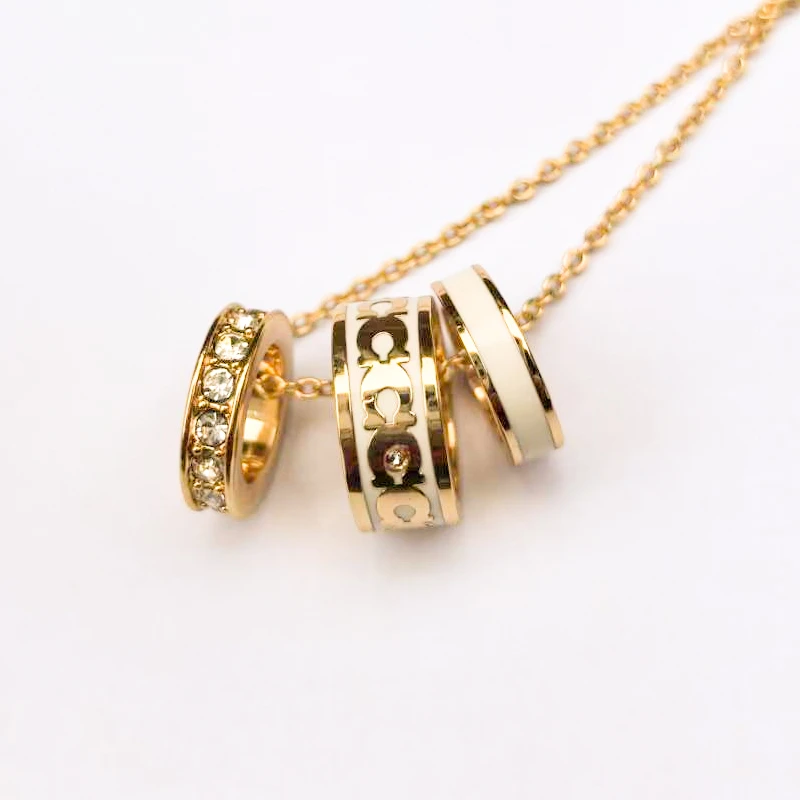 COACH/蔻驰三环标志性珐琅时尚项链 CB448