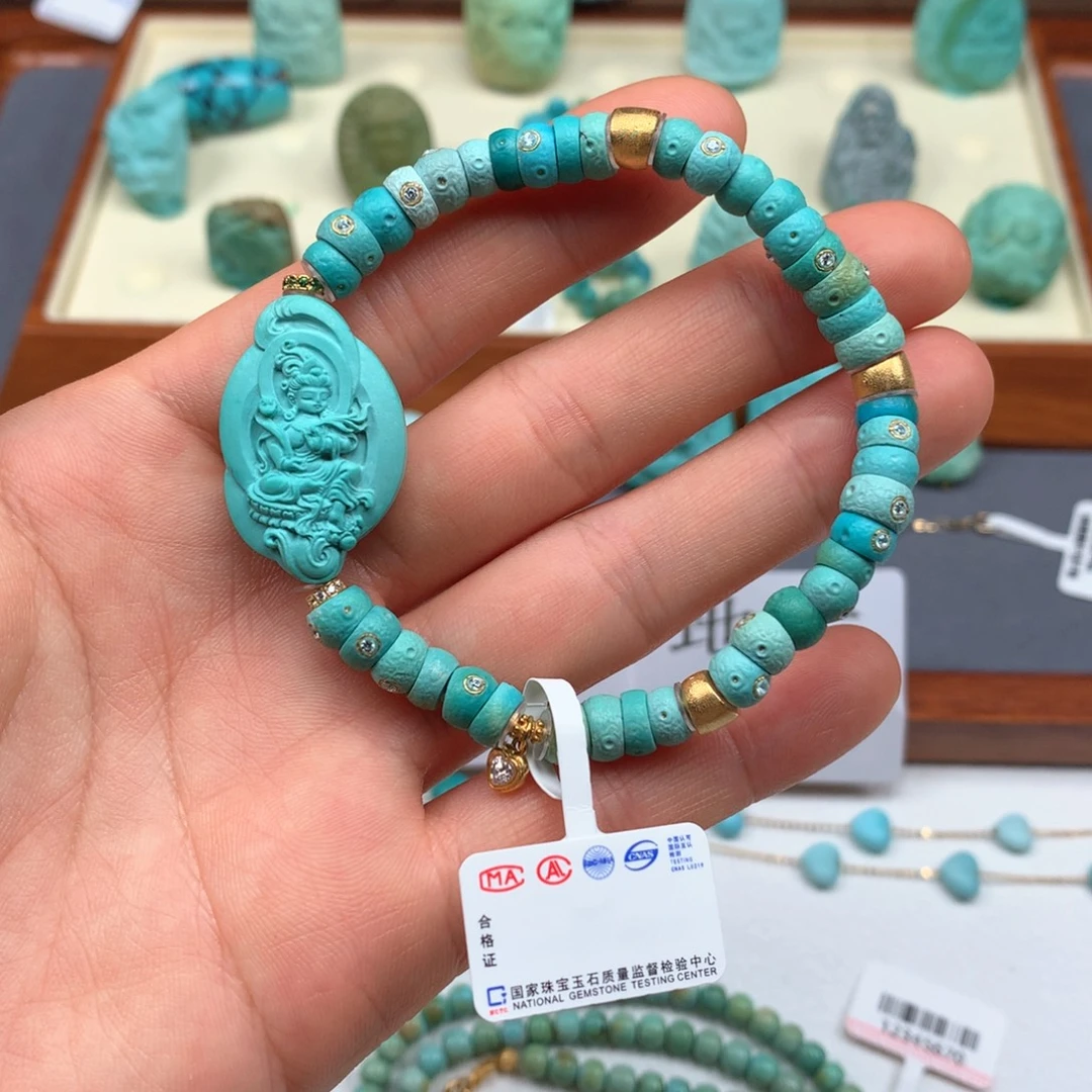 绿松石18K金镶嵌绿松石