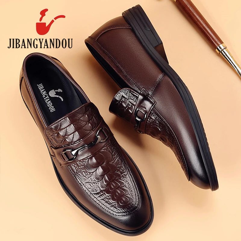 正品烟斗头层纯牛皮 里面真皮 鞋垫头层牛皮 软底欧版底商务