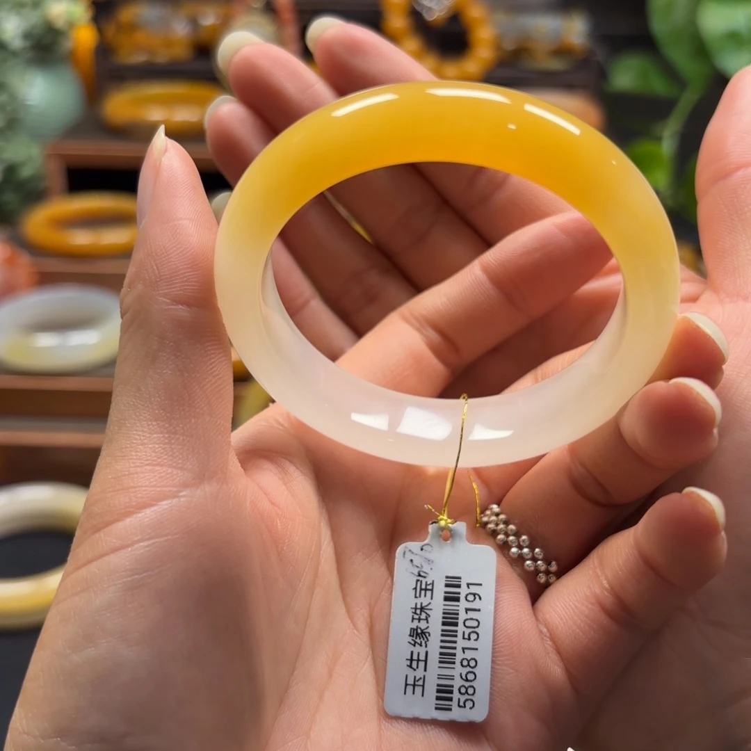 石英质玉（黄龙玉）未镶嵌手镯56-57