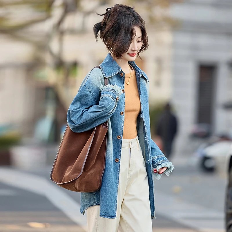 港风复古牛仔外套女2025春新款欧货高级感气质超好看宽松休闲上衣