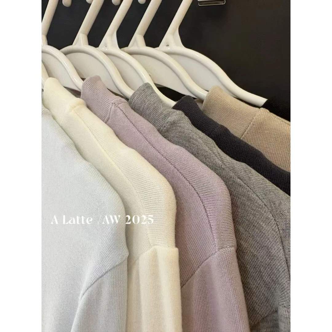 ALatte：暖宝打底/  绒感半高领长袖打底
