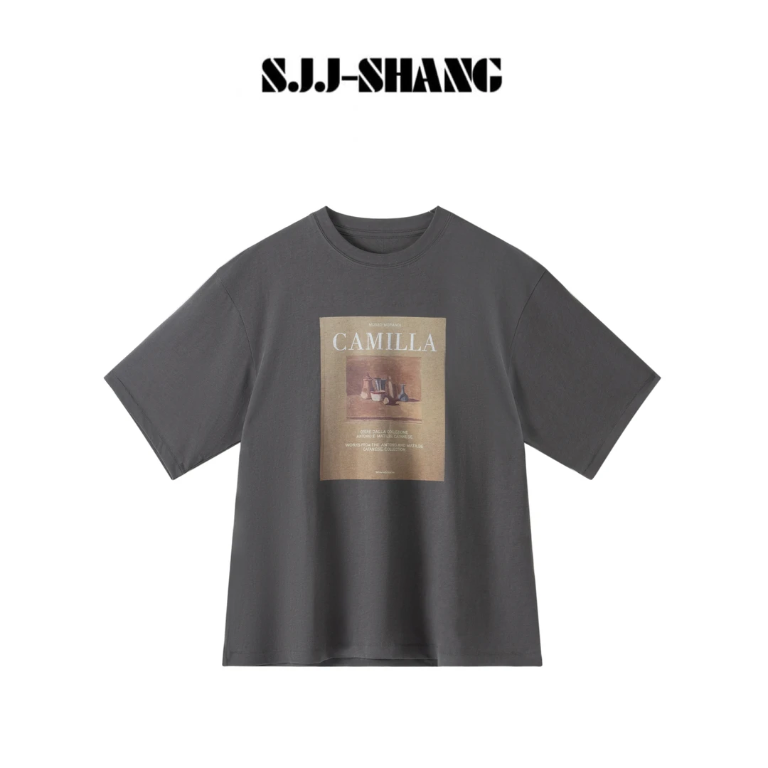SJJ-SHANG【灰调影像】25ss新品莱赛尔+棉设计师T恤q135077p