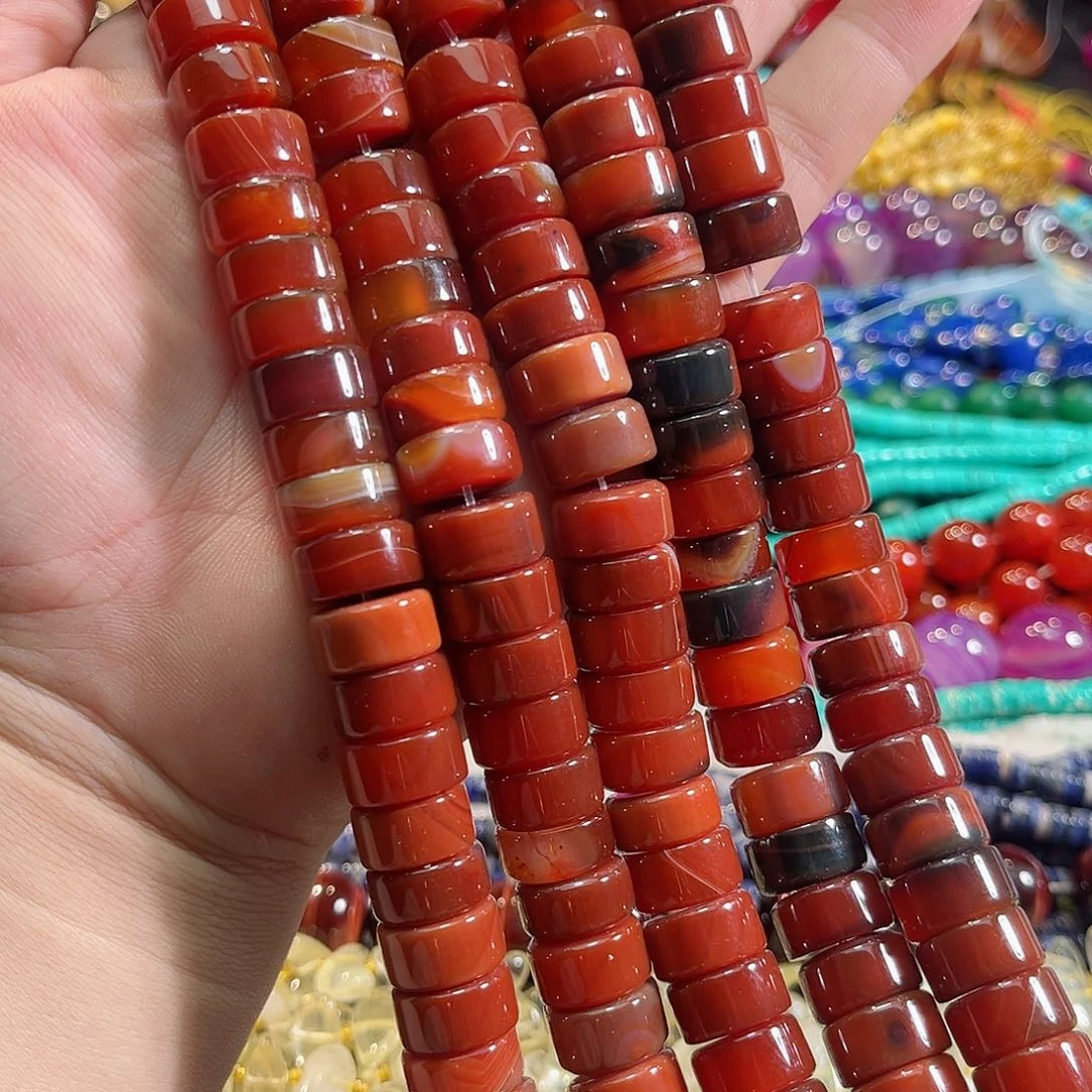 玛瑙/玉髓合金珠宝半成品梦幻玛瑙剁珠一条14mm