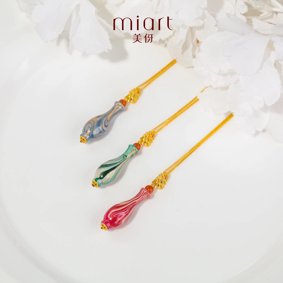 美伢【向往】大漆工艺品宝瓶 吊坠挂件DQ23XL0022J不带链子