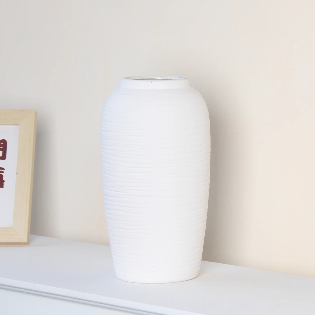 陶瓷花瓶高级感复古白色法式美式摆件客厅水培插花鲜花奶油风装饰