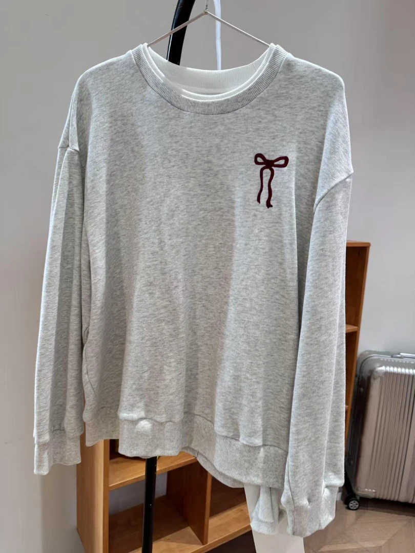 【样衣】红色蝴蝶结卫衣h08238