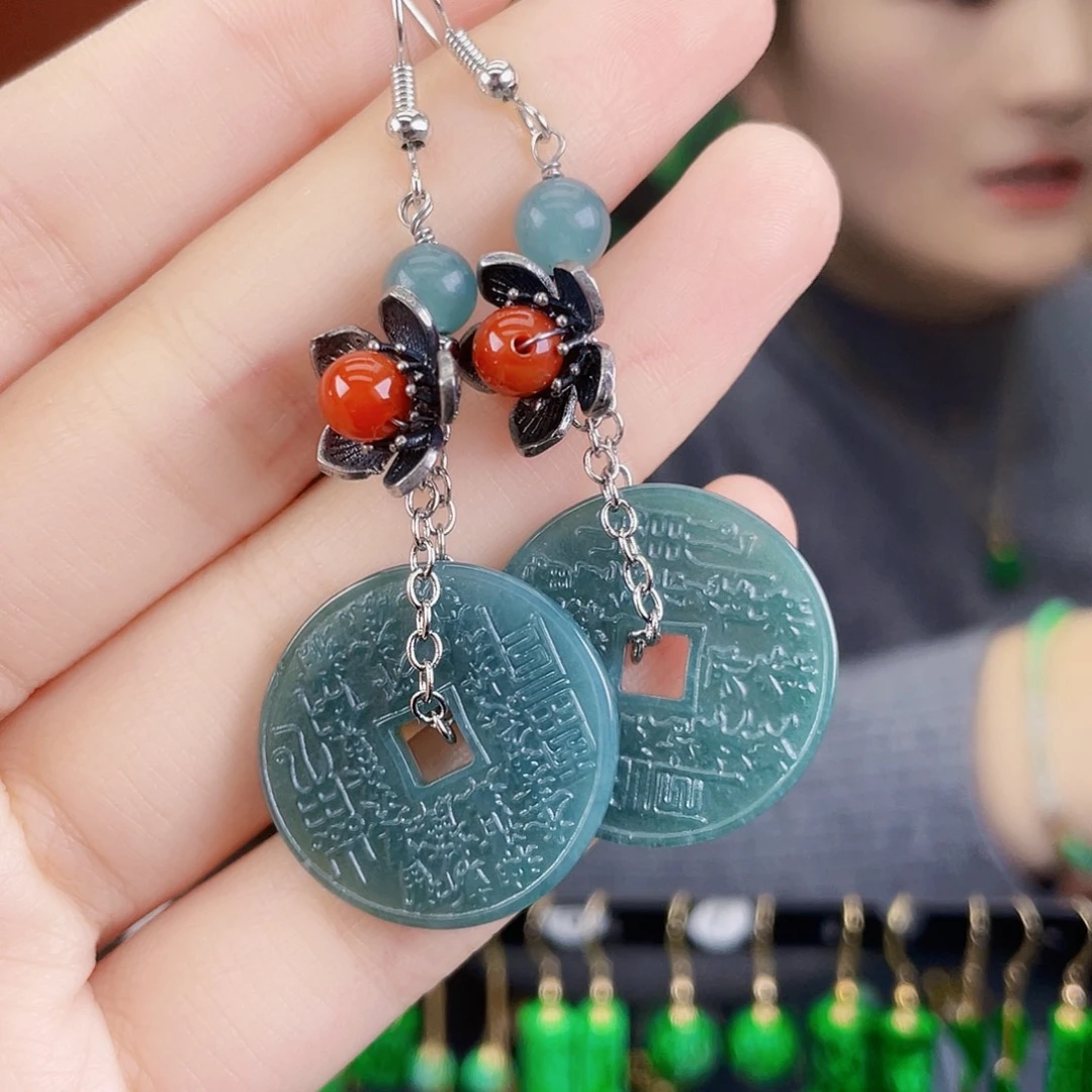 翡翠未镶嵌耳饰饰品