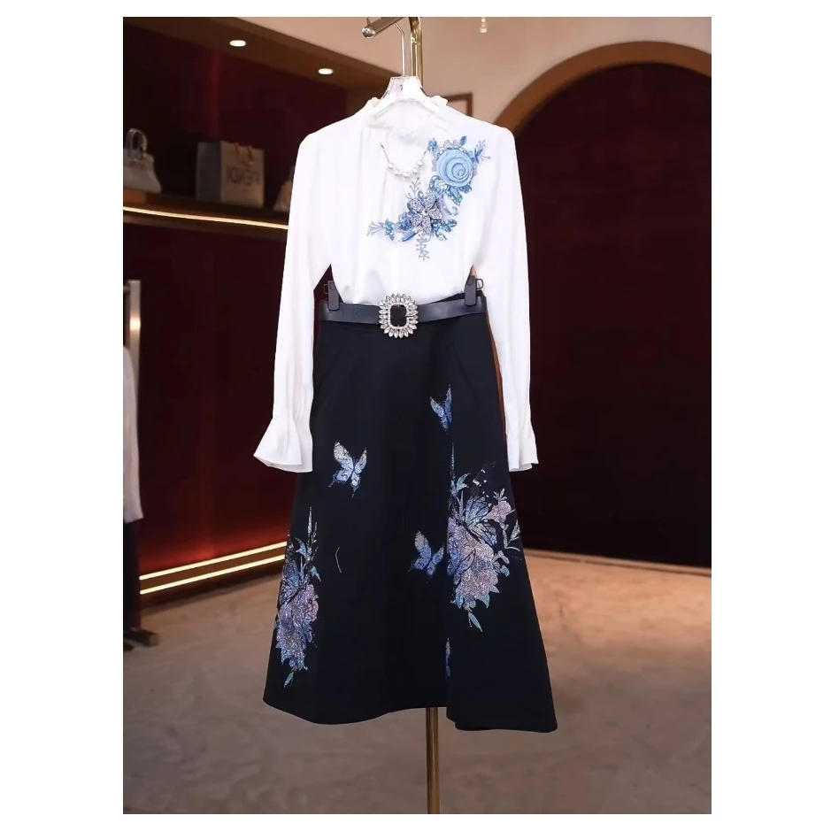 【芙娜妮轻奢】新款小众设计衬衫气质显瘦名媛女装两件套F2510330