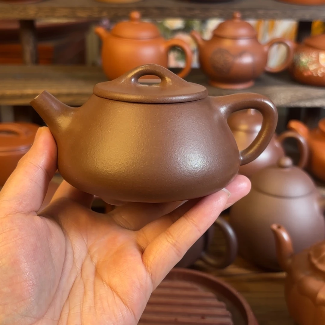 紫砂茶壶半手工紫泥石瓢180cc