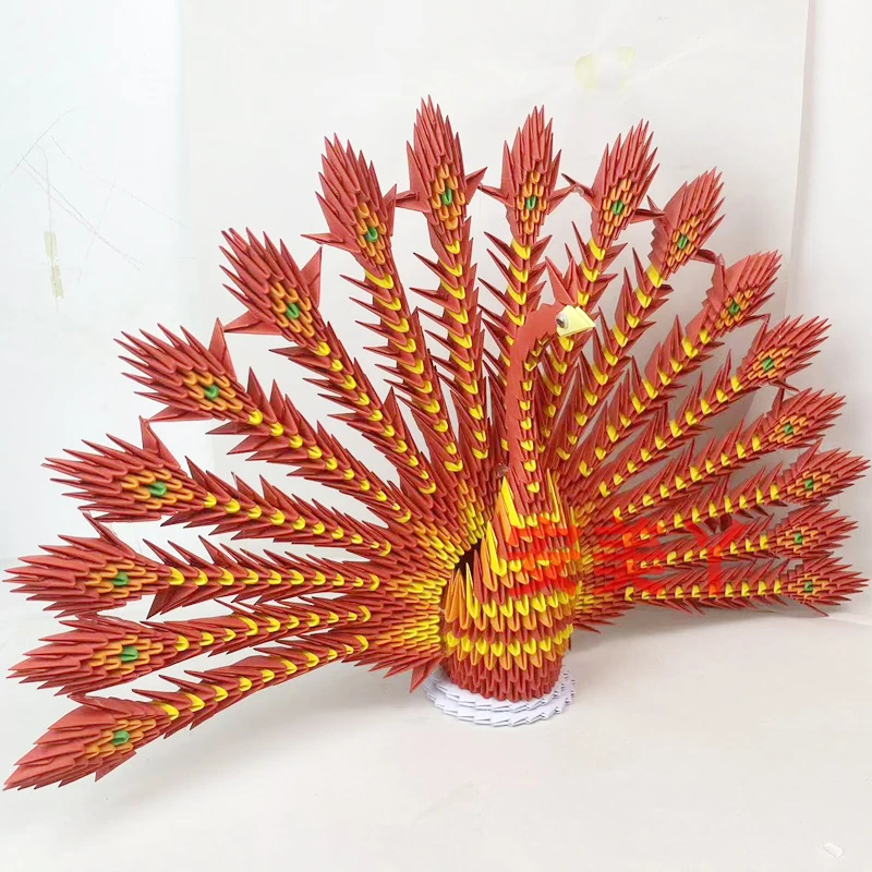 三角插折纸材料包凤凰 学生手工作业 创意制作成品礼物 参赛作品