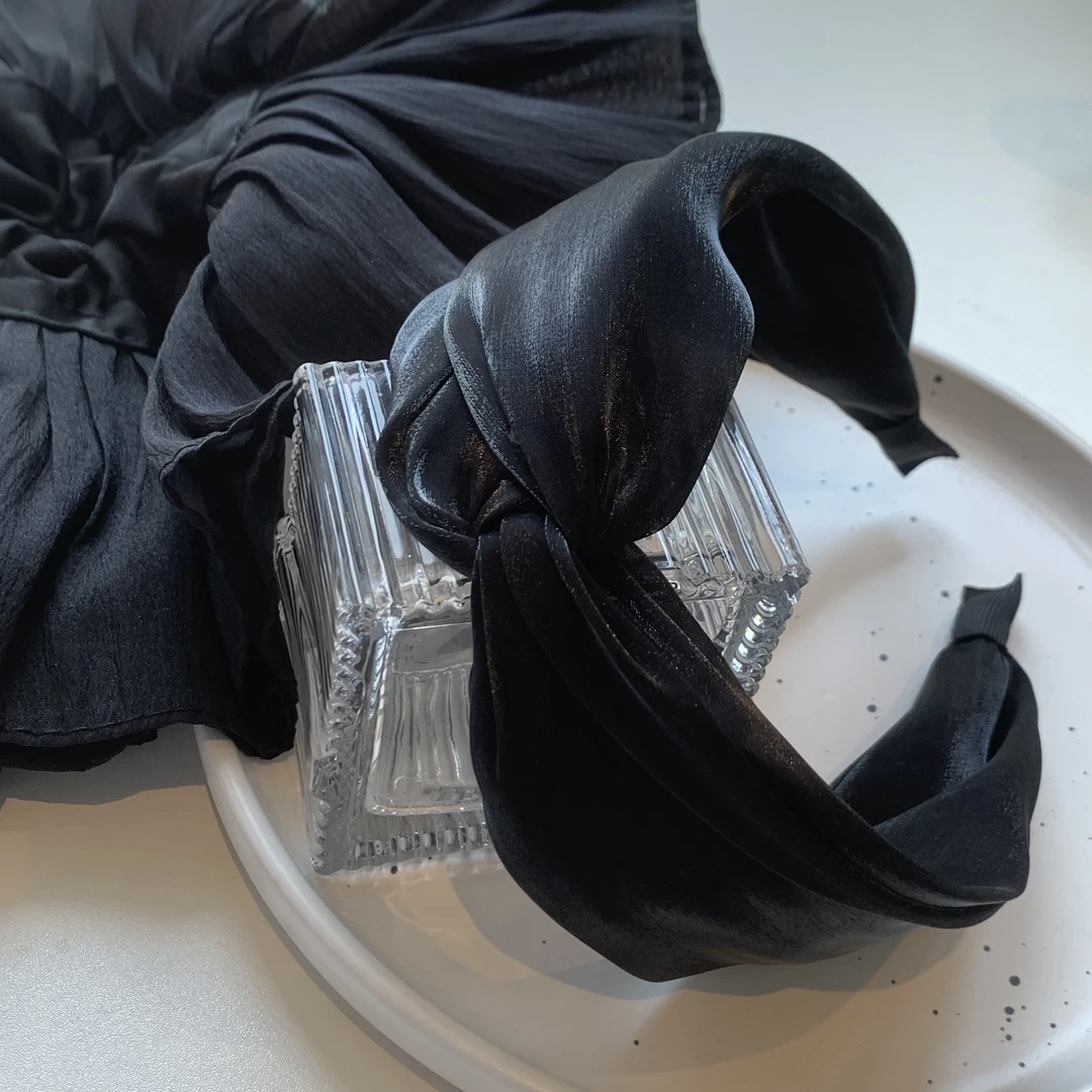 FF110｜发箍｜夏款黑色网纱打结宽5cm｜淘贩