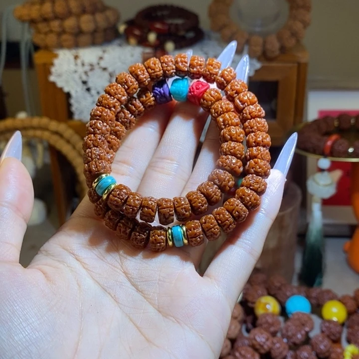 手串金刚菩提105玉华双圈藏三色醒狮一物