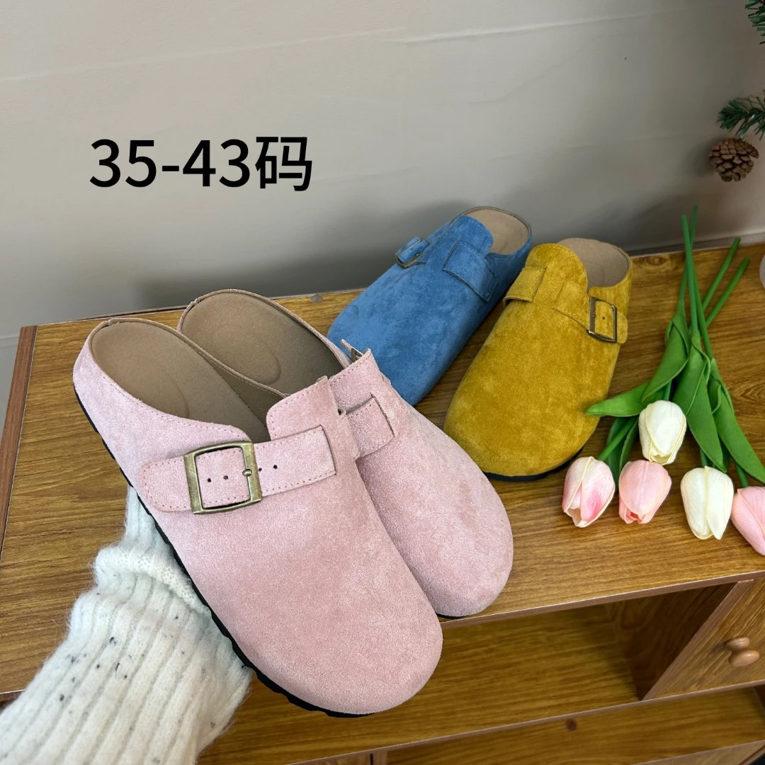 【35-43大码增高厚底勃肯鞋女2025新款包头半拖鞋春夏季外穿一脚蹬