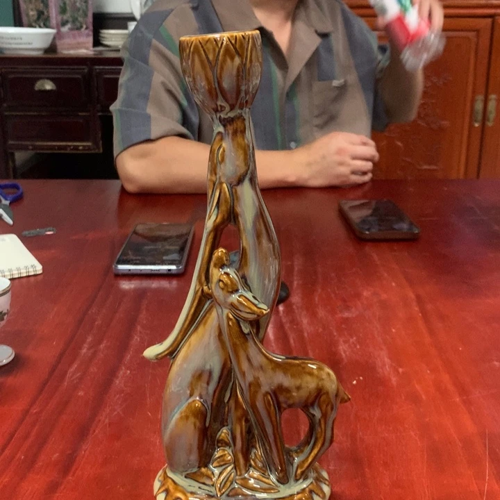千*景德镇陶瓷色釉灯架