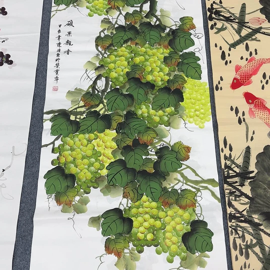 国画尺寸70X138手绘作品