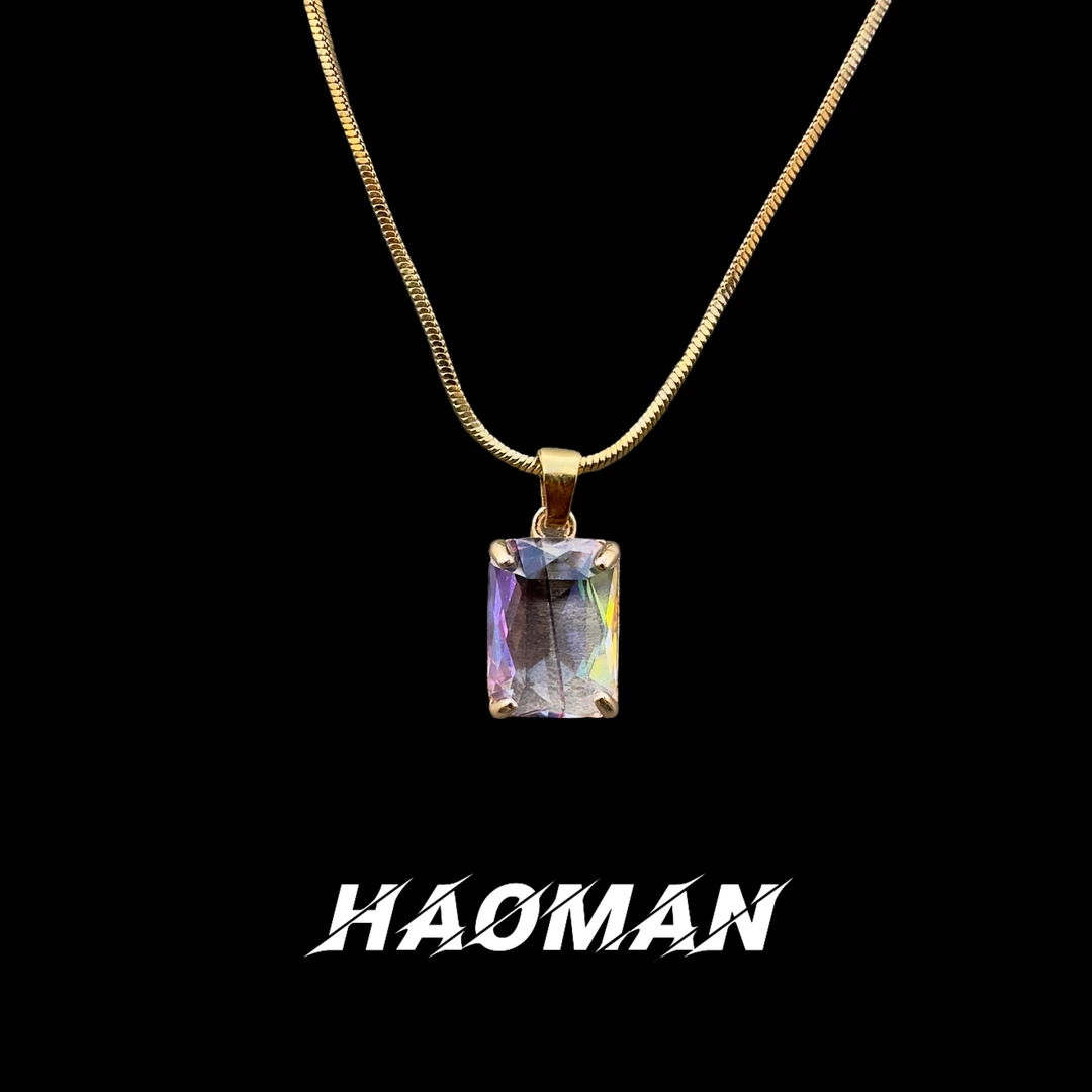 钛钢项链    小众轻奢高级手工双色切面铠甲项链气质时尚百搭简约