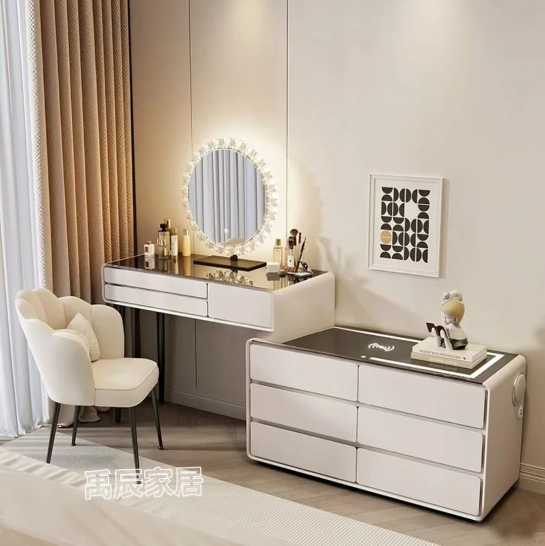 2024年新款转角智能梳妆台卧室简约现代化妆桌轻奢床头柜书桌一体