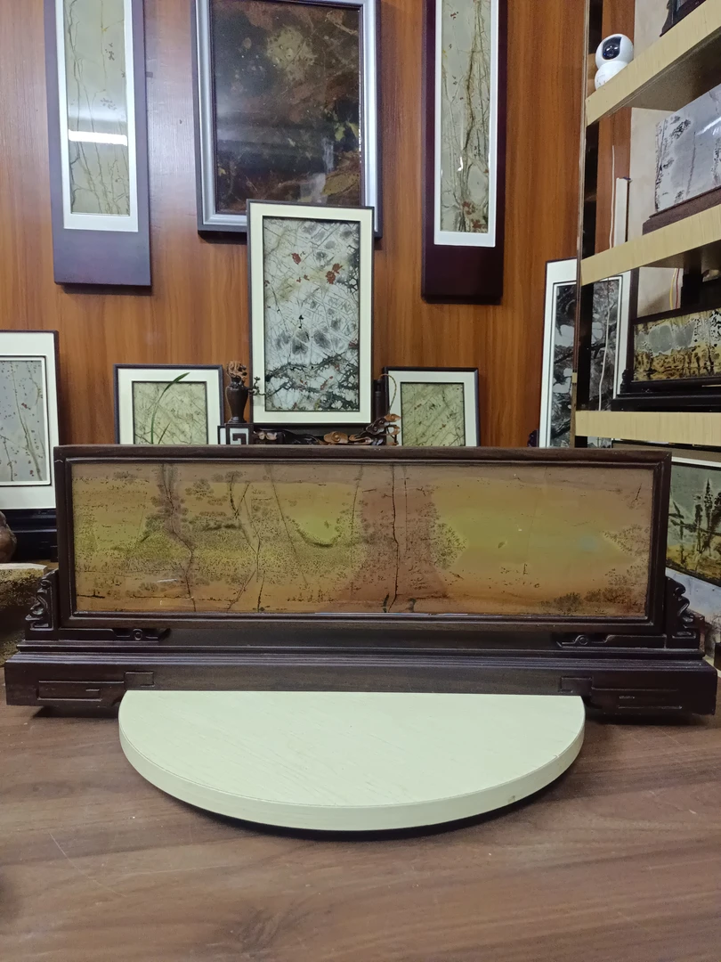 广西天然国画石屏风摆件