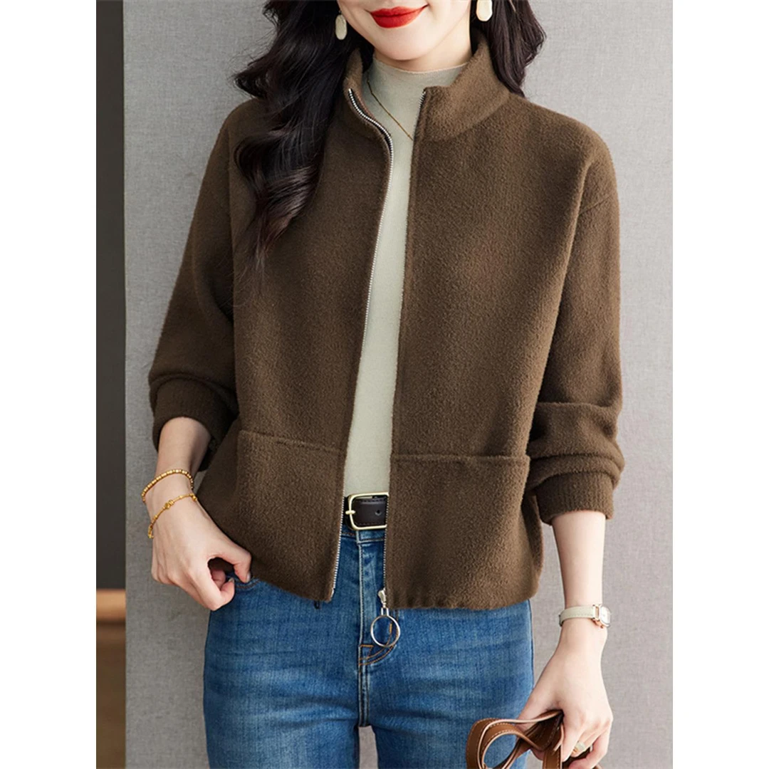 秋季立领毛呢外套女2025年新款款休闲百搭春秋小个子短款棒球服