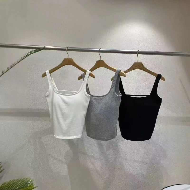 9060黑白灰 王仙女 吊带背心带胸垫百搭夏季 修身性感美背