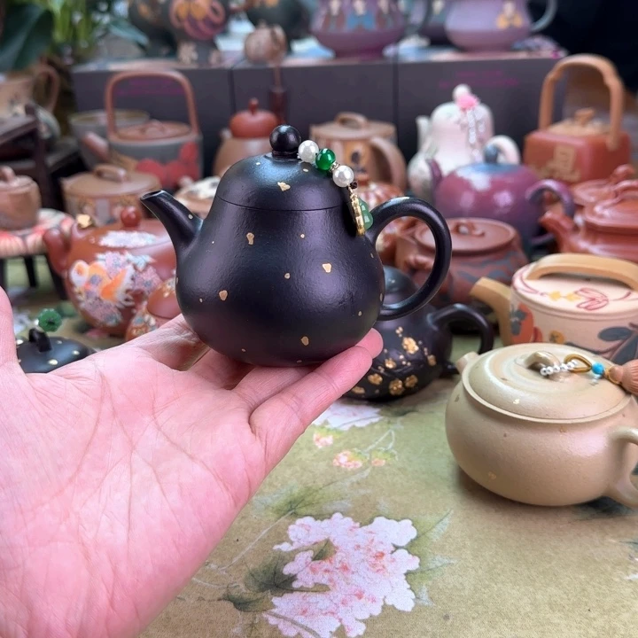 紫砂茶壶洒金高梨