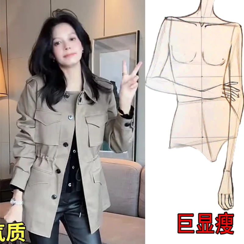 秋季新款时尚女装欧货洋气减龄百搭风衣外套女宽松显瘦高级感上衣