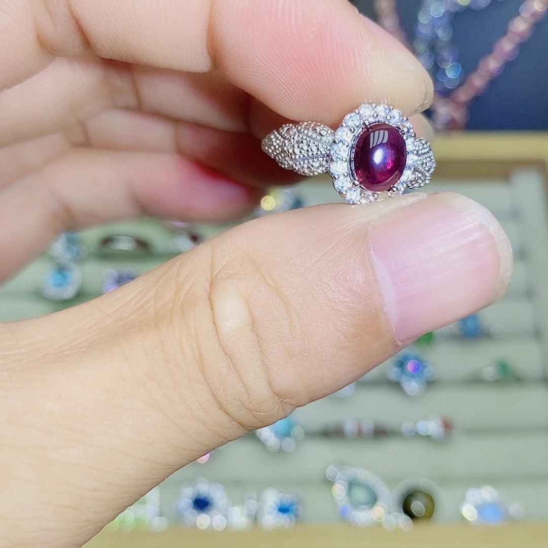 石榴石（紫牙乌）戒指未镶嵌