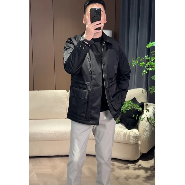 Y8532男士冬季翻领列装高级收腰百搭显瘦羽绒服