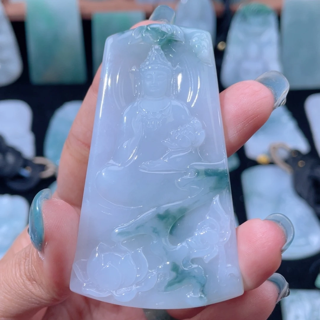 兜***转颈饰未镶嵌翡翠观音