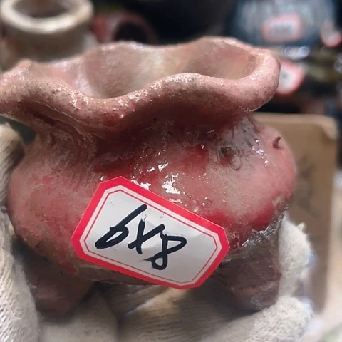 红陶粗陶花盆手工