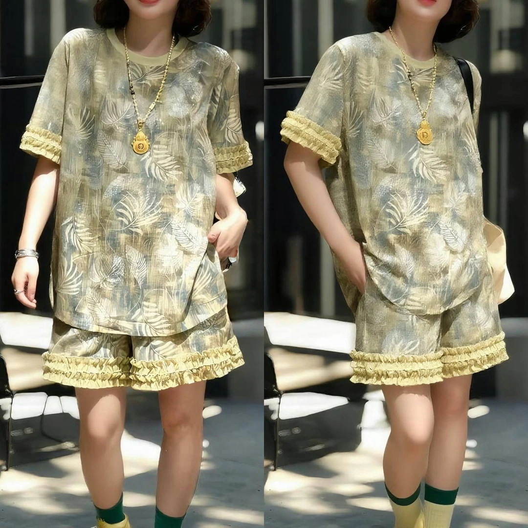 度假风小众复古欧若高品重工烫钻花边设计套装