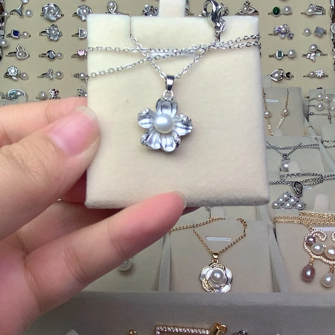 淡水珍珠耳饰银S925镶嵌