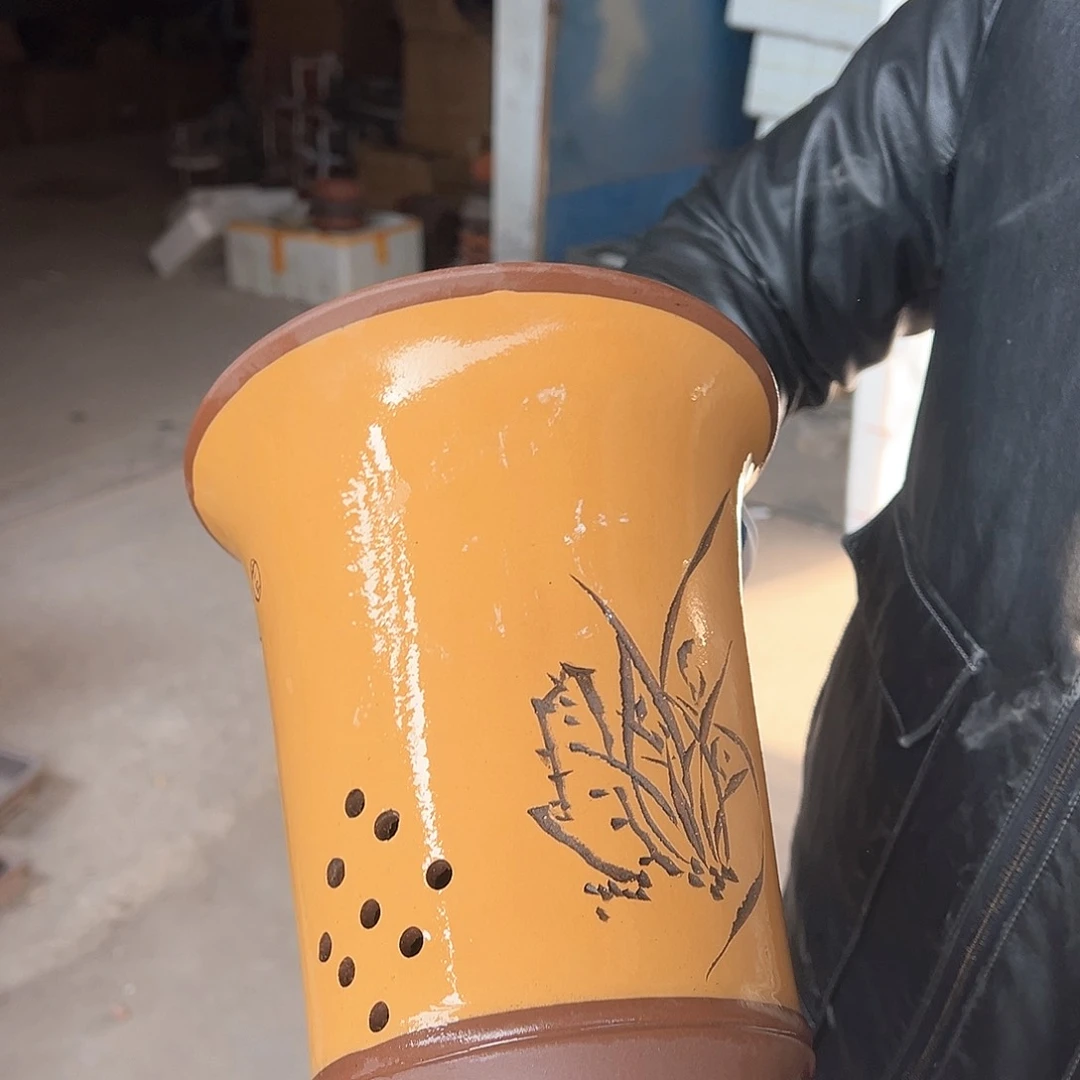 紫砂花盆紫砂花盆带底座紫砂