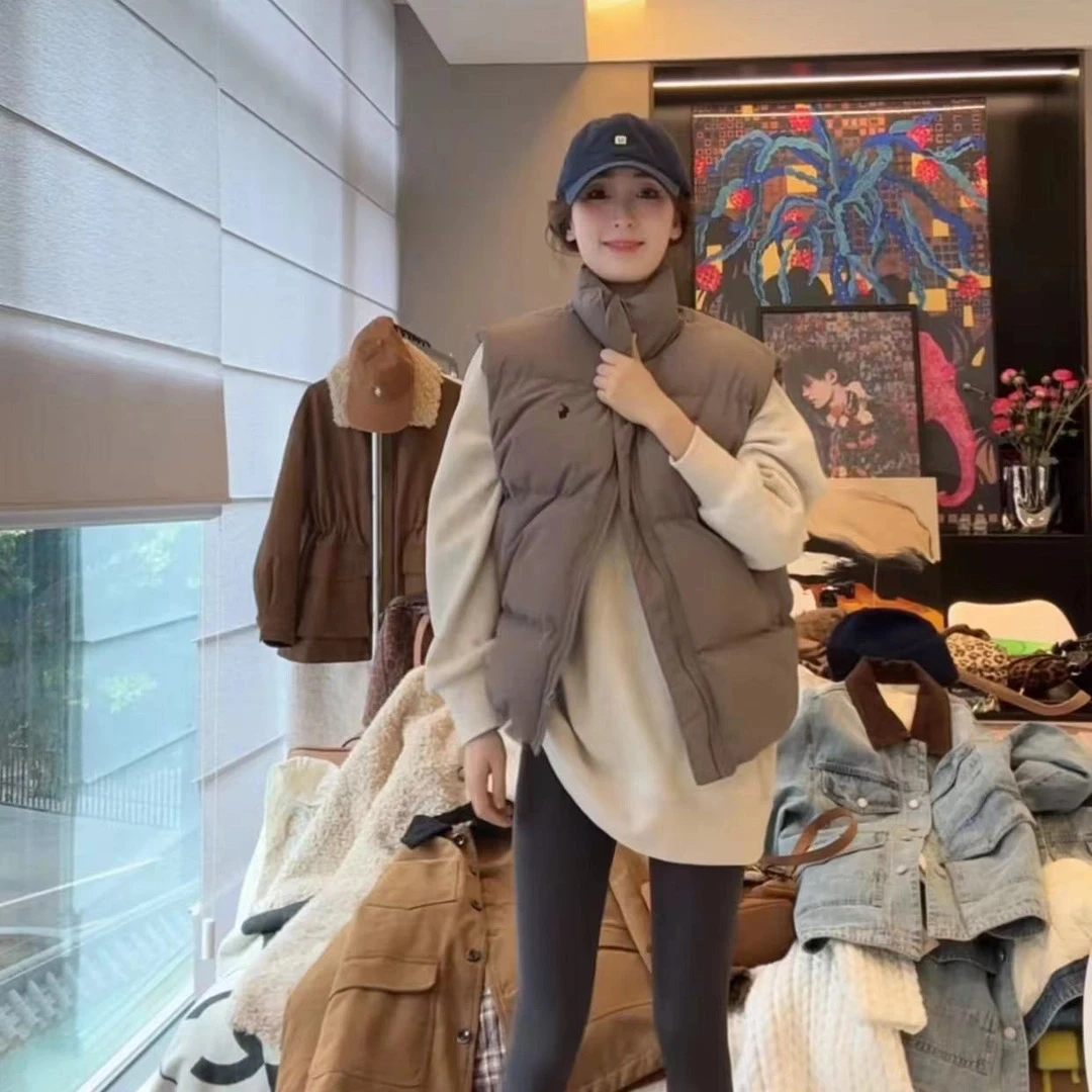 XJJ刺绣宽松马甲棉衣冬季保暖外套#8135