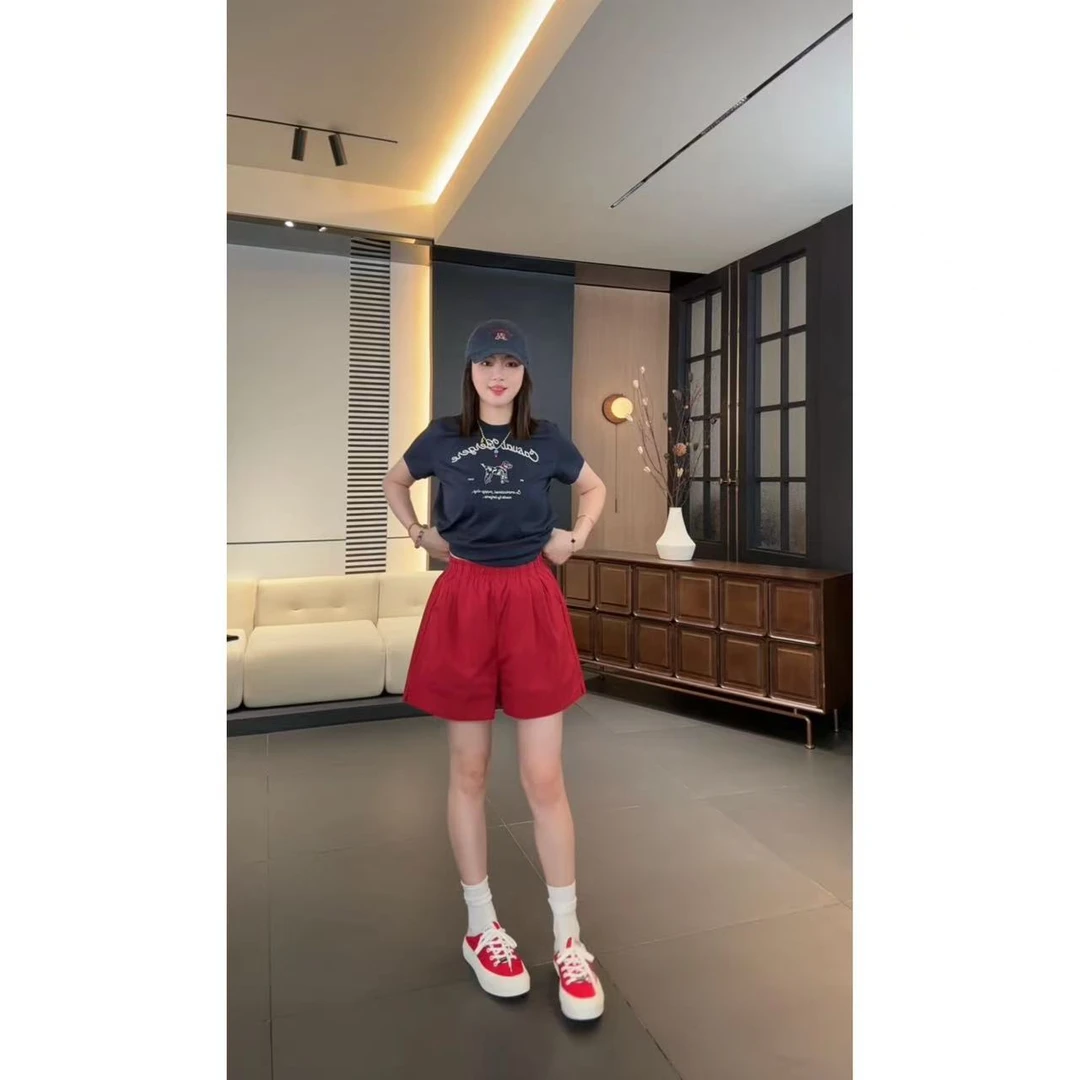 木卡家【速干短裤】定制款韩系风夏季新款时尚百搭松紧腰薄款短裤