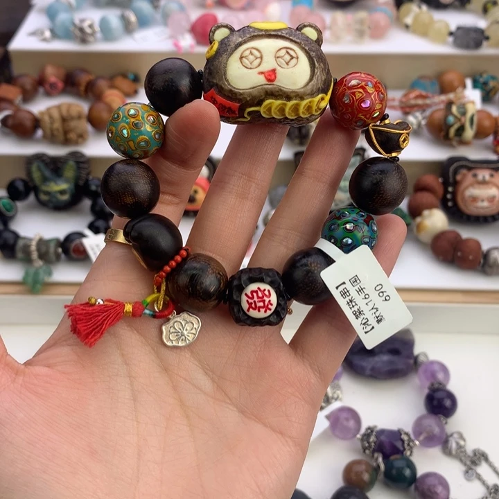 非金属守米熊根付手串