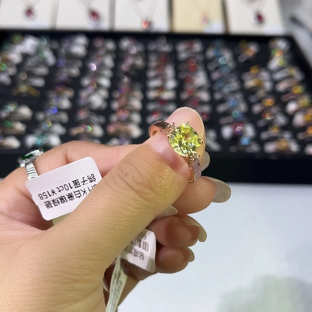 莫桑石非金属SH K枚方枕黄绿冰花两卡-19