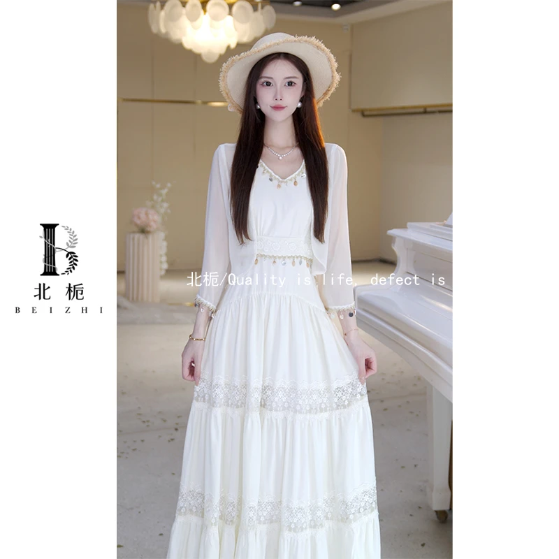 【韩汐漫光】法式温柔风蕾丝吊带连衣裙814615+814378