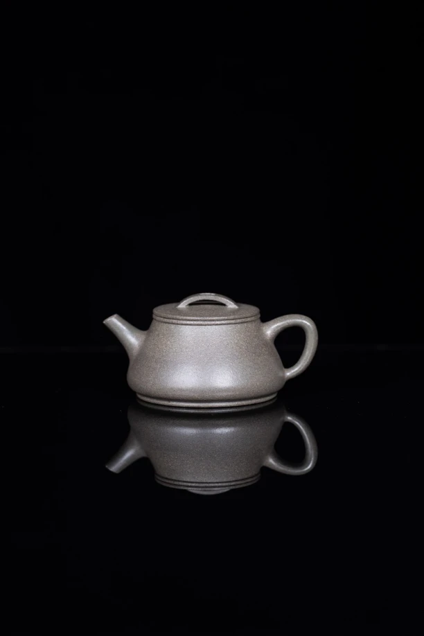 【全砂料蟹壳青·瓦瓢】黄龙山原矿青段泥精工手制紫砂壶