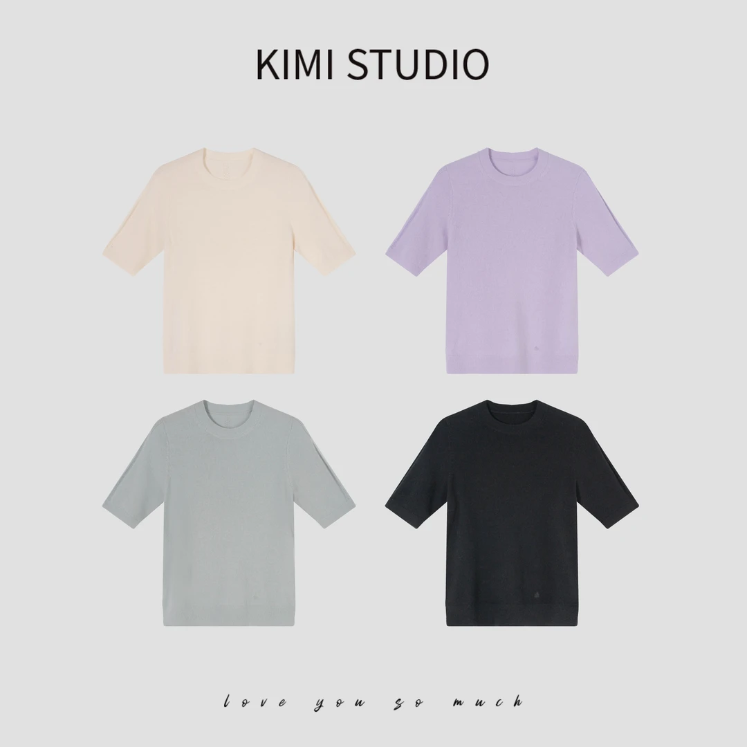 羊绒羊毛小标刺绣后背镂空短袖针织 SS25365