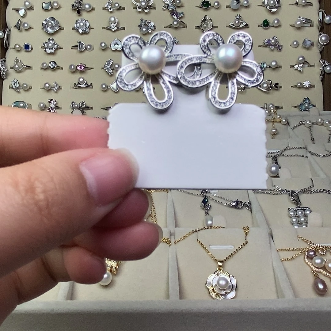 耳饰银S925镶嵌淡水珍珠